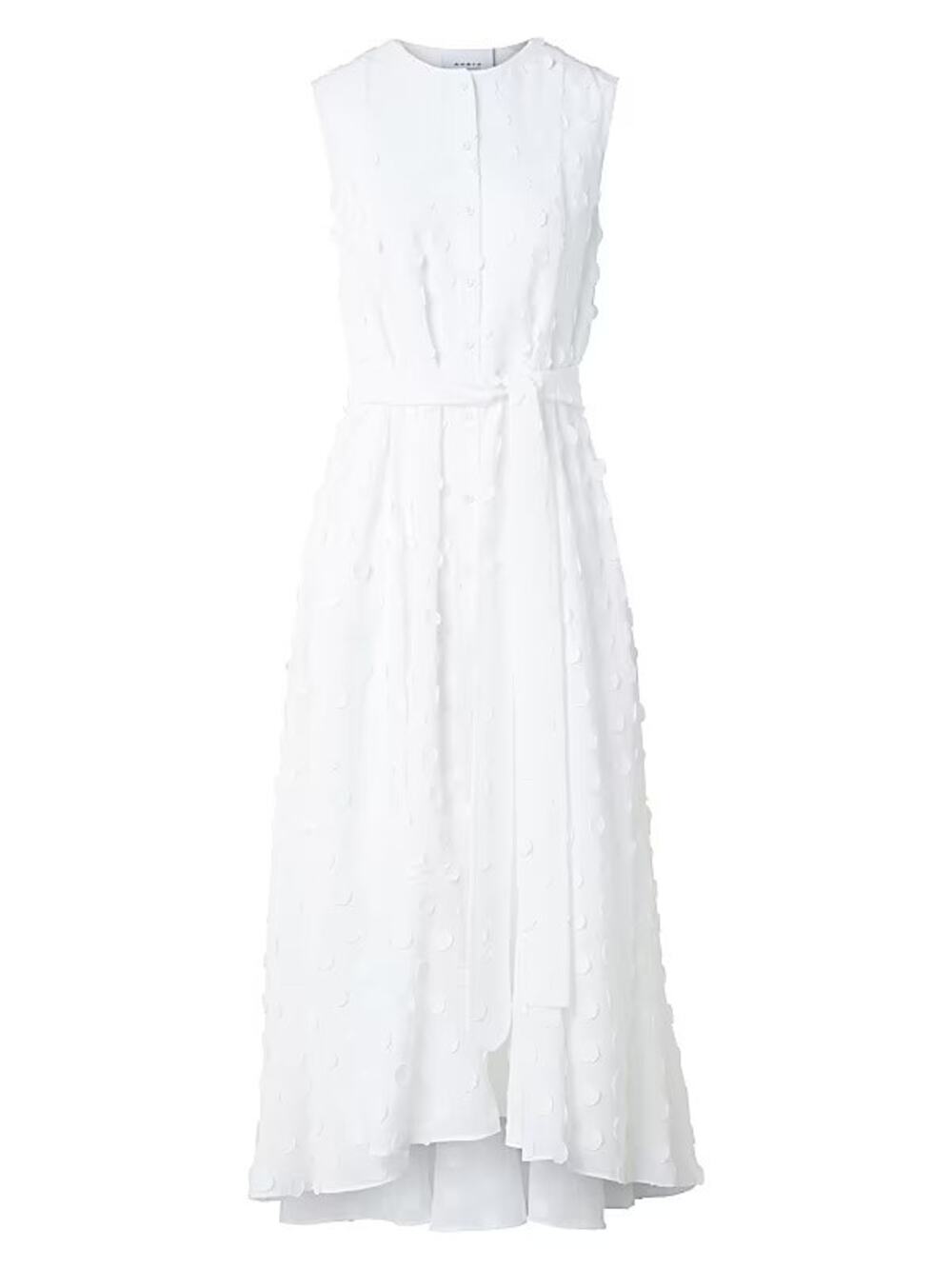 SZ 16 Akris Punto Dot Applique Techno Georgette Midi Dress